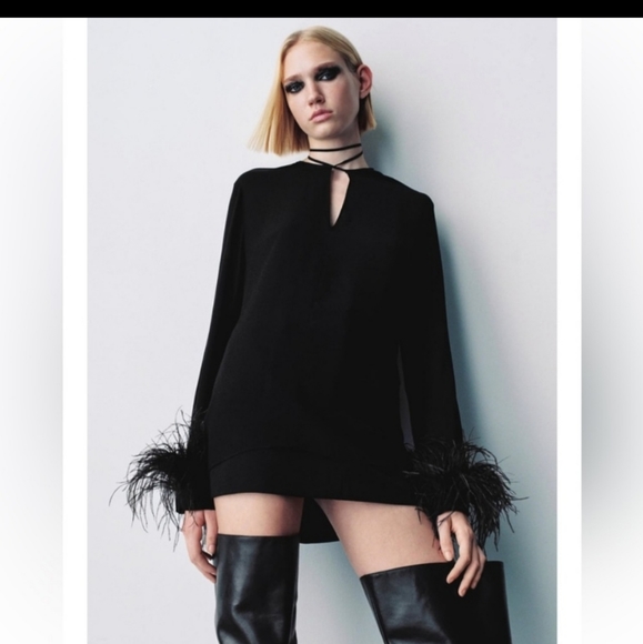 Zara Flowy Feather Blouse - Picture 2 of 10